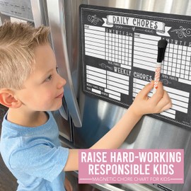 Chalkboard Dry Erase Chore Chart for Kids Multiple Kids - Magnetic Chore Chart for Adults, Kids Chore Chart Magnetic, Kids Chore Charts, Kids Chores Chart for Home, Chore Board for Family Chore Chart