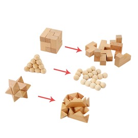 Wooden Brain Teasers | Burr Puzzles | Assembly and Disassembly | Intelligence Toys