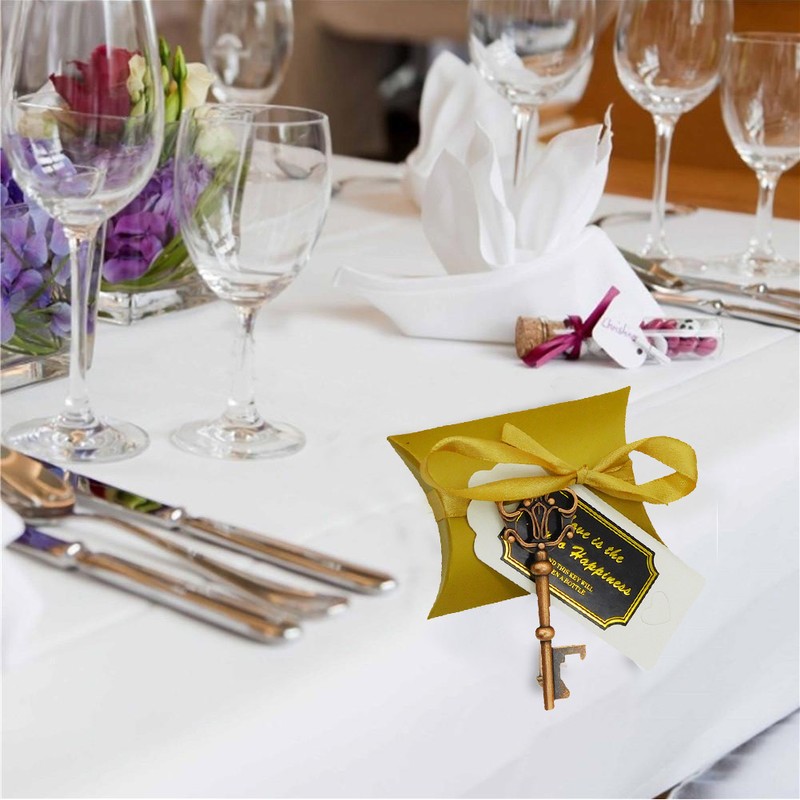50Pcs European Style Zinc Alloy Key Shape Wedding Beer Bottle