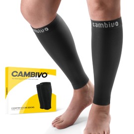 CAMBIVO Calf Bandage, Compression Stockings for Women and Men, 2 Pairs, Calf Compression, Support Stockings, Compression Socks, Calf Leg Warmers for Sports, Football, Running, Swelling, Recovery