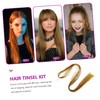 SAFIGLE Shimmering Metallic Hair Extensions with Wooden Crochet Hook Micro