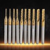 10pcs End Mill Cutter Drill Bits, Titanium Coated End Mill