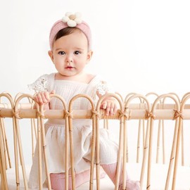 DRESHOW 3 Pack Girls Flower Headbands Stretchy Nylon Headbands Handmade Hair Accessories for Newborn Infant Toddlers Kids