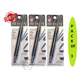 Revlon 3X Revlon Colorstay 2-in-1 Angled Kajal Waterproof Eyeliner#103 Evergreen PACK3
