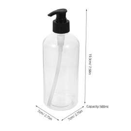 STOBAZA 2Pcs Refillable Pump Lotion Bottle Transparent Shoulder Dispenser for Shampoo Liquid Soap and Cosmetics Press Pump Design with Interchangeable Heads