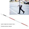 Folding Blind Cane Anti Slip Handle Red White Aluminium Light