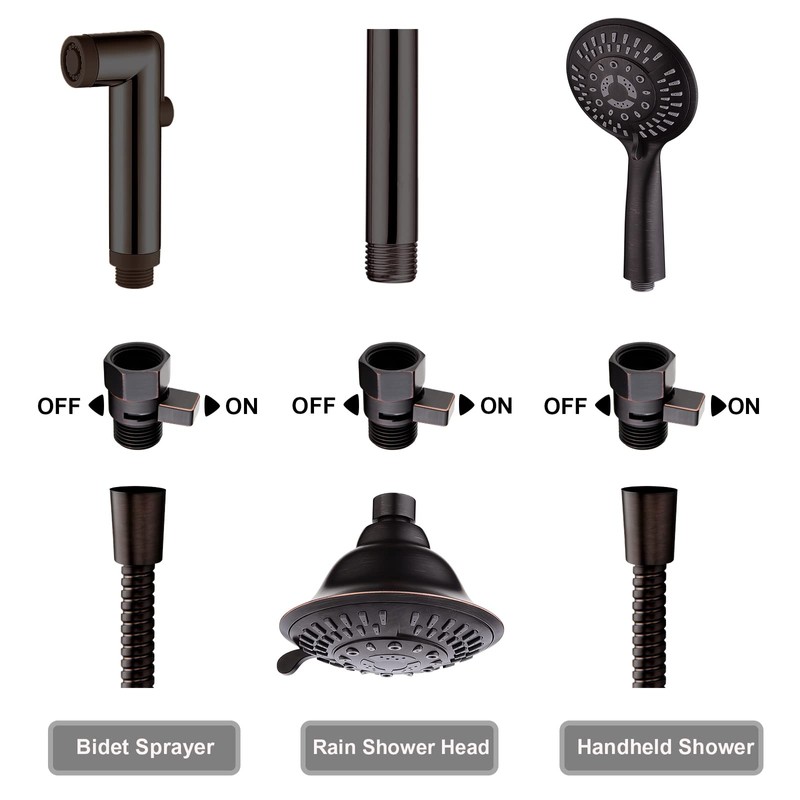 BRIGHT SHOWERS Water Flow Control Valve, Brass Shower Head Water