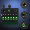 Nilight 6 Gang ON Off Rocker Switch Panel Green with