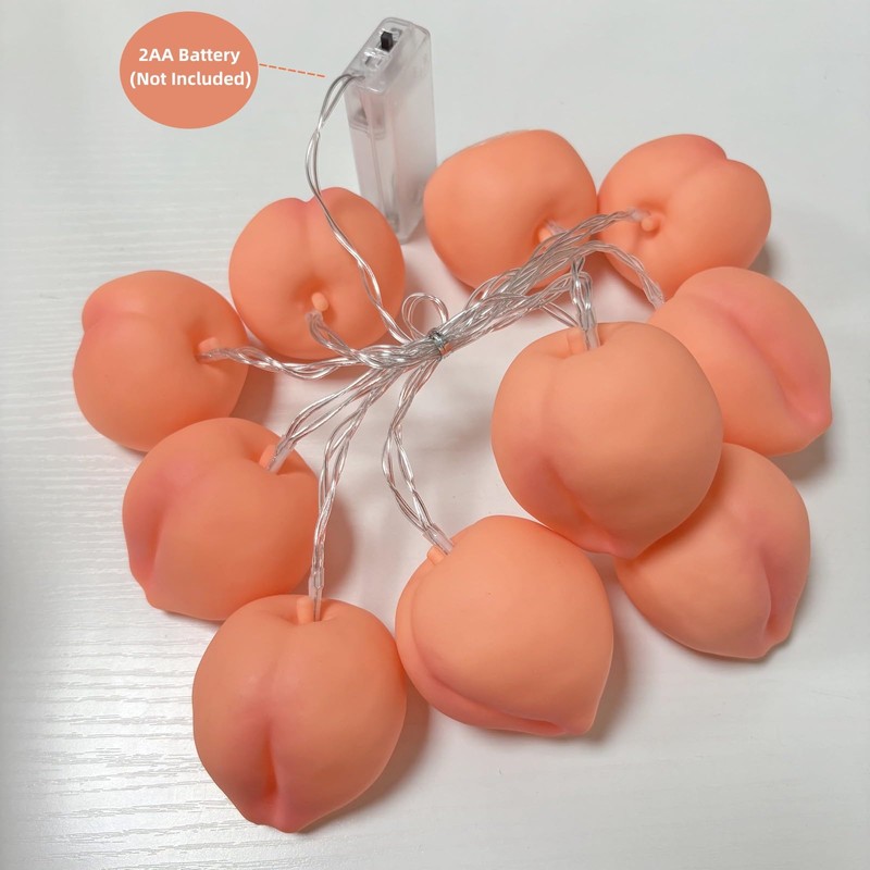 Peach String Lights,Peach Decor Night Light Battery Powered Pink Peach