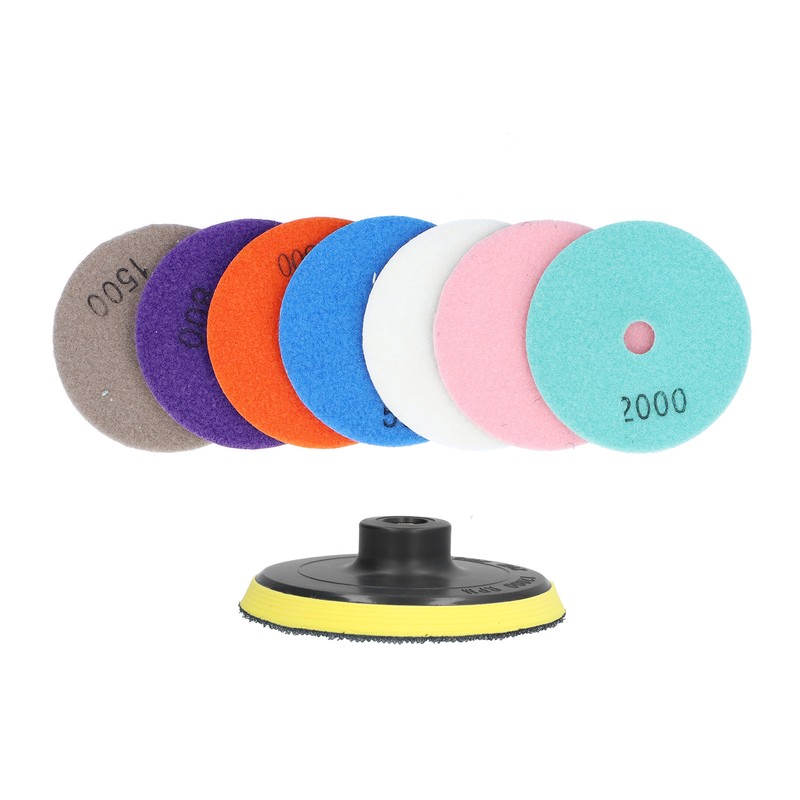 7Pcs Diamond Polishing Pads Wet Dry Polish Kit Grit 1Pc