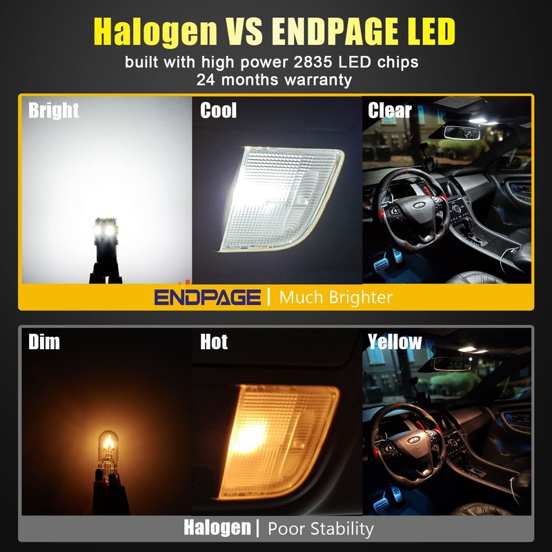 ENDPAGE 14pcs Highlander LED Interior Light Kit for Toyota Highlander