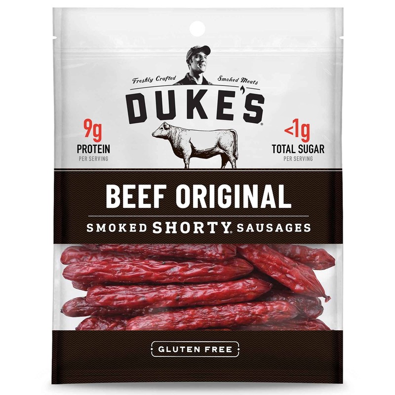 Duke's Beef Original Smoked Shorty Sausages, 7g Protein Per Serving,