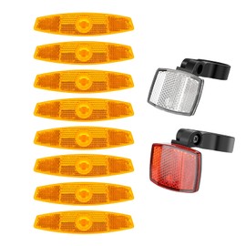 SHULLIN Bicycle Reflectors Set of 10 Spoke Reflectors Bicycle Cat Eyes Reflector Bicycle Spoke Spotlight Cat Eyes Spotlight Orange Yellow Strong Reflection Function for Mountain Bike MTB