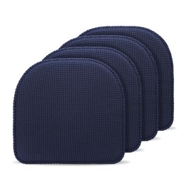 Tromlycs Chair Cushions for Dining Chairs 4 Pack Kitchen Room Pads Seat Cushions Indoor Non Slip U Shaped 17 x 16 Inch Navy Blue