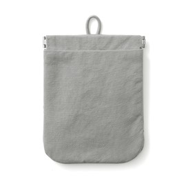 Mu-in Ryohin Wrinkle Nylon One-Handed Opening Flat Pouch - Gray S Approx. 12.5×10.3 cm 84475719