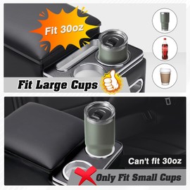 Automiim Upgraded Bench Seat Center Console with Extra Large Cup Holder & Phone Holder, Universal Center Console with USB Charging, Central Console for Bench Seat of Truck & Van & Car