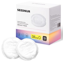Disposable Nursing Pads, 0.08cm Ultra-Thin, 150ml High Absorption, No Shedding, Individually Wrapped, Breathable with 35mm Air Holes, 100 Count