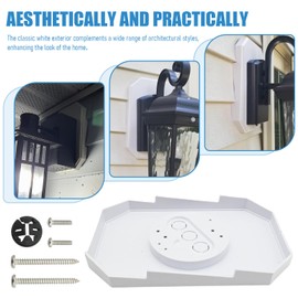 Saihisday 2PCS Outdoor Light Mounting Block with Built-in Electrical Box, Vinyl Siding Lamp Mounting Block Fit for 1/2 Inch Outdoor Mounting Plate and 4 Inch Siding, White