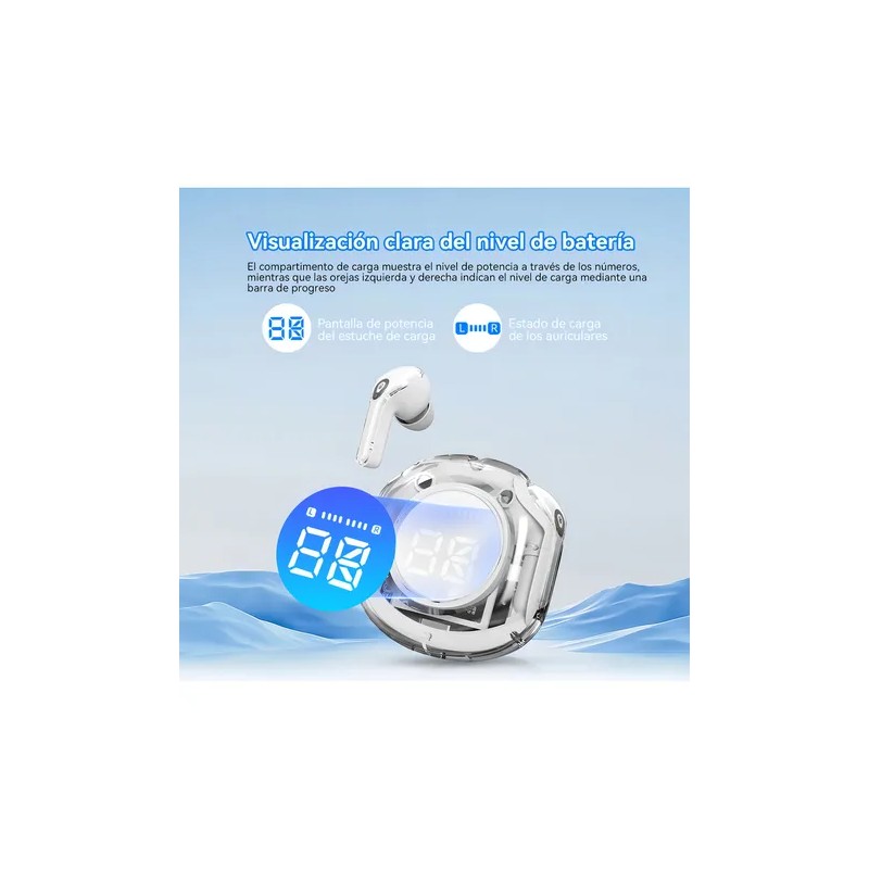 Audífonos Bluetooth 5.3 In-ear Con Pantalla Digital Y Diseño Verde