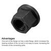 sourcing map M20 Flange Hex Nuts, 2pcs Grade 8.8 Carbon
