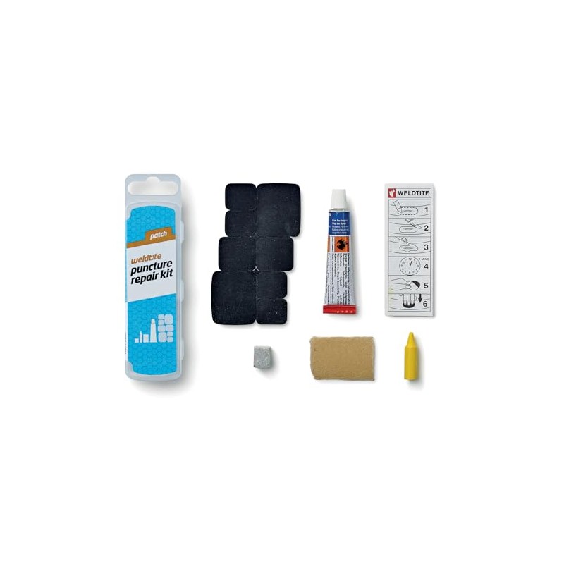WELDTITE Puncture Repair Kit for Bike Tyre Inner Tubes -
