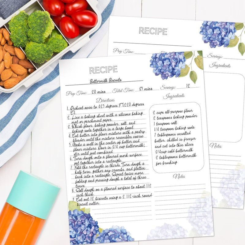 Recipe Binder 8.5x11 3 Ring, Recipe Book to Write in