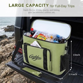 Modoker Kayak Cooler Bag, Waterproof Insulated Soft Cooler, Large Capacity for Ice, Drinks and Gear, Behind Seat for Kayak and Paddleboard Trips, Ideal for Fishing, Boating, Camping and Beach, Green