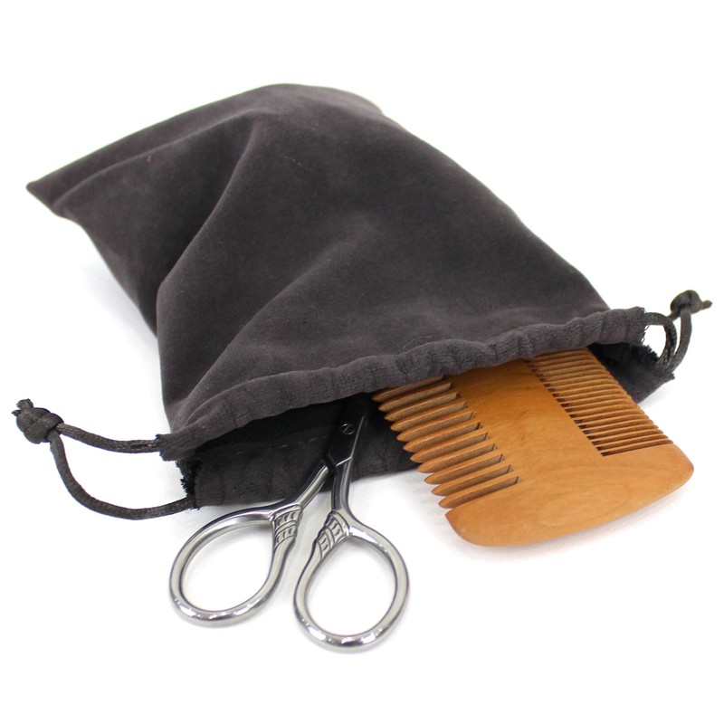 Men's 3 Piece Travel Facial Hair Beard Grooming Kit with