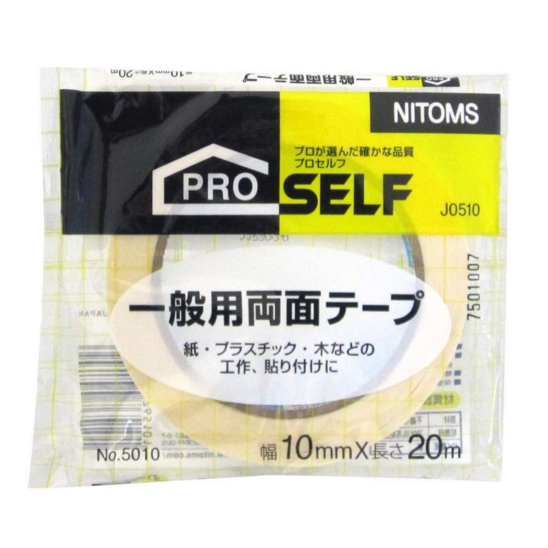 Nitoms J0510 Double-Sided Tape for General Use, No.5010, 0.4 inches