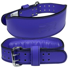 Women's 100% Pure Heritage Full Grain Leather Lifting Belt – Handcrafted with Extra Padding, Double Prong Buckle & Double Stitching (Purple M)
