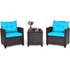 Tangkula 3 Pieces Patio Furniture Set, PE Rattan Wicker 3