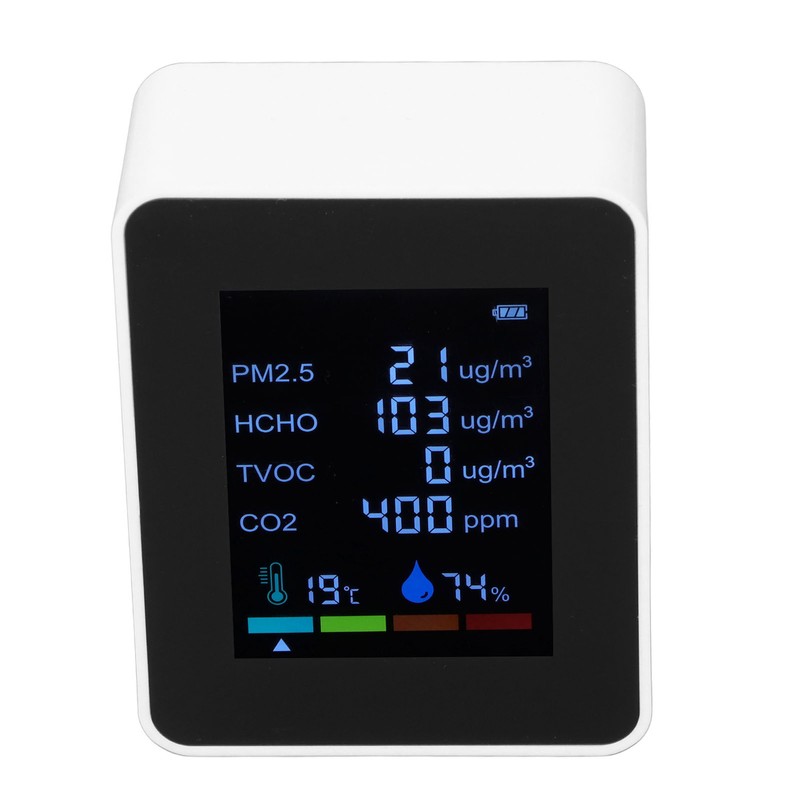 Multifunctional 6 in 1 CO2 Meter Air Quality Monitor Temperature