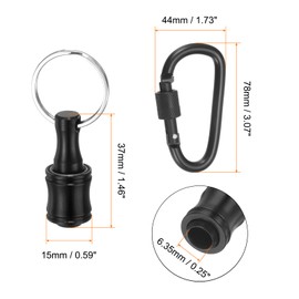 sourcing map 6PCS Keychain Aluminum Alloy Screwdriver Bits Holder Extension Bar Release Drill Screw Adapter Quick-Change Portable 1/4 in Hex Shank for Men Gadgets