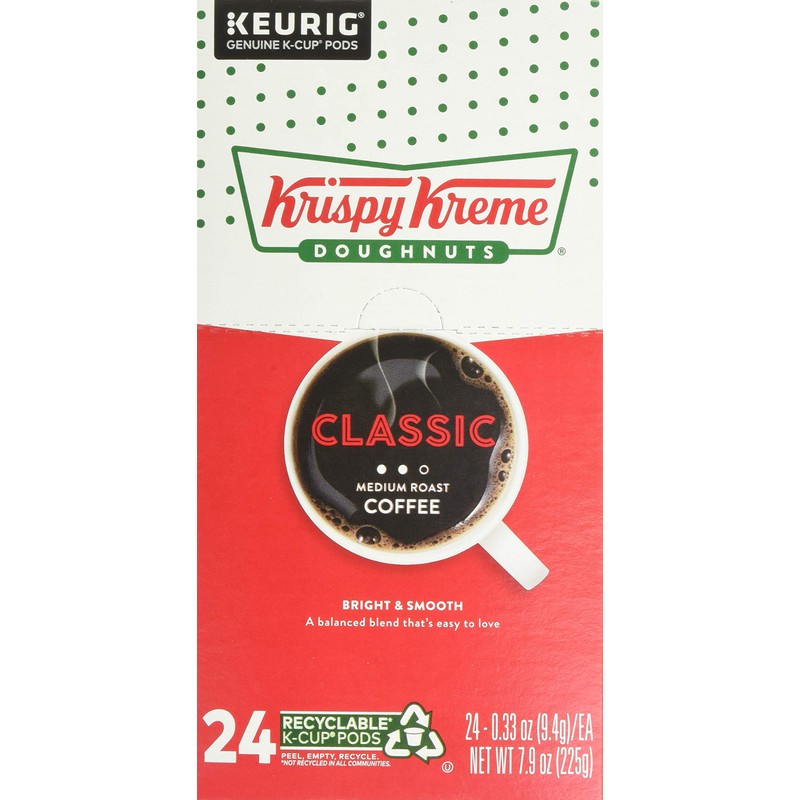 Krispy Kreme Classic, Single-Serve Keurig K-Cup Pods, Medium Roast Coffee,