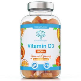 Vitamin D3 Gummies 4000IU, 100µg - 150 Natural Orange Flavour Chewable Yummy Gummies - 5 Month Supply - Made in the UK