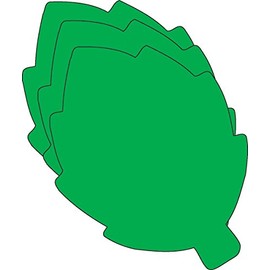 3” Green Leaf Creative Cut-Outs, 31 Cut-Outs in a Pack for Spring and Summer Craft Ideas for School and Classroom