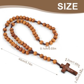ARHZ 1 Item Rosary Evangelical Rosary Necklace, Rosary Bracelet, Catholic Rosary, Rosary for Communion with Retro Cross, Rosary for Rosary Catholic (Dark Brown)