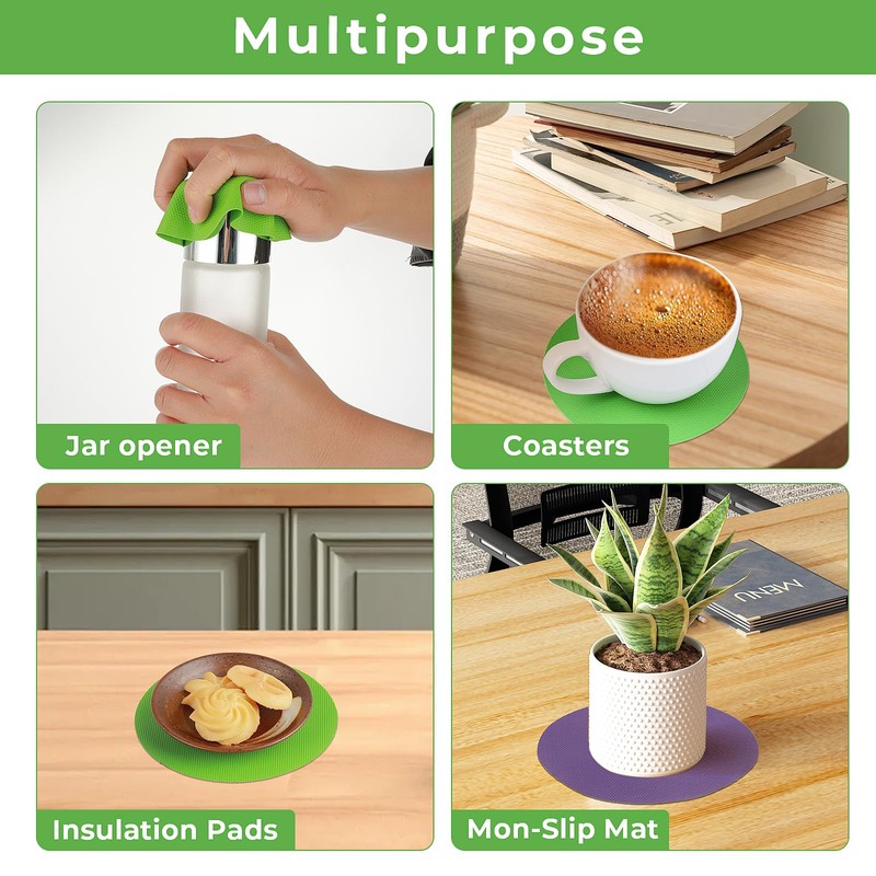 Sibba 6Pcs Rubber Jar Gripper Pads, Multi-Purpose Jar Opener Grippers,
