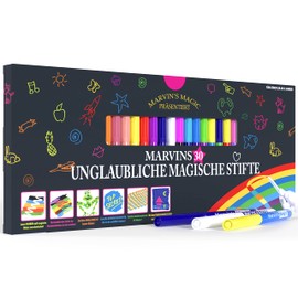 Marvin's Magic - Amazing Magic Pens - Colour Changing Magic Colouring Pens - Create 3D Lettering or Write Secret Messages - Magic Art Supplies (30 Pens)
