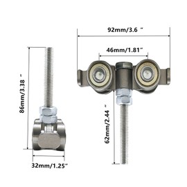 BIAXJUNY 4 Wheel Rolley Assembly， Silent Rollers Wheel for 1-5/8" Wide and All 1-5/8" or Taller Rail Hanging Track, Track Roller Used for Barn or Shed Sliding Doors（2 Pack）