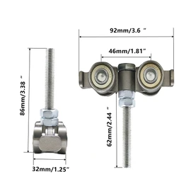 BIAXJUNY 4 Wheel Rolley Assembly， Silent Rollers Wheel for 1-5/8" Wide and All 1-5/8" or Taller Rail Hanging Track, Track Roller Used for Barn or Shed Sliding Doors（2 Pack）