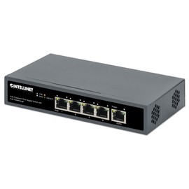 Intellinet PoE Powered 5 Port Gigabit Switch with PoE Passthrough - 65 W Power Budget, 95W Input – for Powering up to 4 PoE Devices via Cat5e/Cat6 Cables, IEEE 802.3bt/at/af, Autosensing - 561808