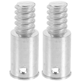 Healifty 2pcs Handle Tips for Poles Handle Tips for Wood Poles Metal Thread Tip Extension Pole Adapter Broom Handle Threaded Tip Tips for Handle American Style Stainless Steel Connector