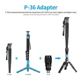 SIRUI P-36 Monopod Adapter, Compatible with SIRUI P-36 Kit, AM-306M, AM-326M, P-306, P-326 Monopod (Adapter Only)