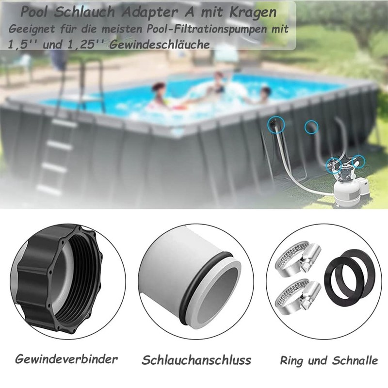 Pool Adapter A for Intex Pool, Pool Hose Adapter, with