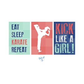 Damdekoli Karate Girl Posters - Set of 3 (36 x 60 Inches - Poster)