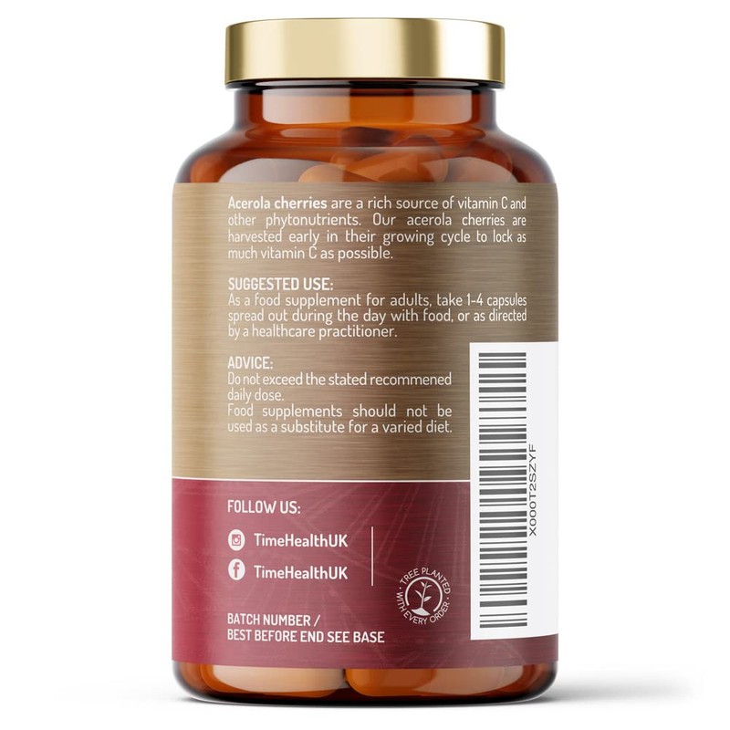 Acerola Cherry Extract Capsules - Natural & Wholefood Vitamin C