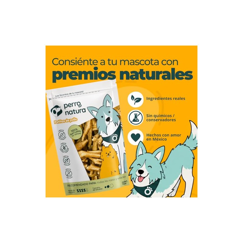Premios Patitas de Pollo 12pz - Libre de Hormonas Premium