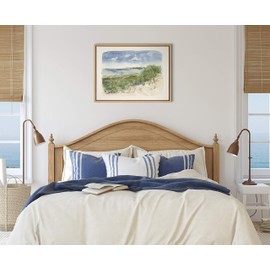 Kate and Laurel Sylvie By The Sea Framed Linen Textured Canvas Wall Art by Patricia Shaw, 18x24 Natural, Coastal Art for Wall