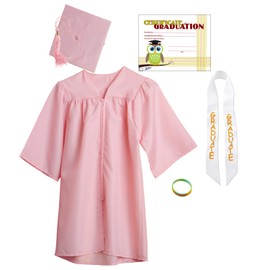 Jostens Paquete de gorra y vestido de graduación extrachico rosa